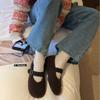 New winter fluffy round head with thick bottom non-slip velvet warm outer wear women's cotton shoes