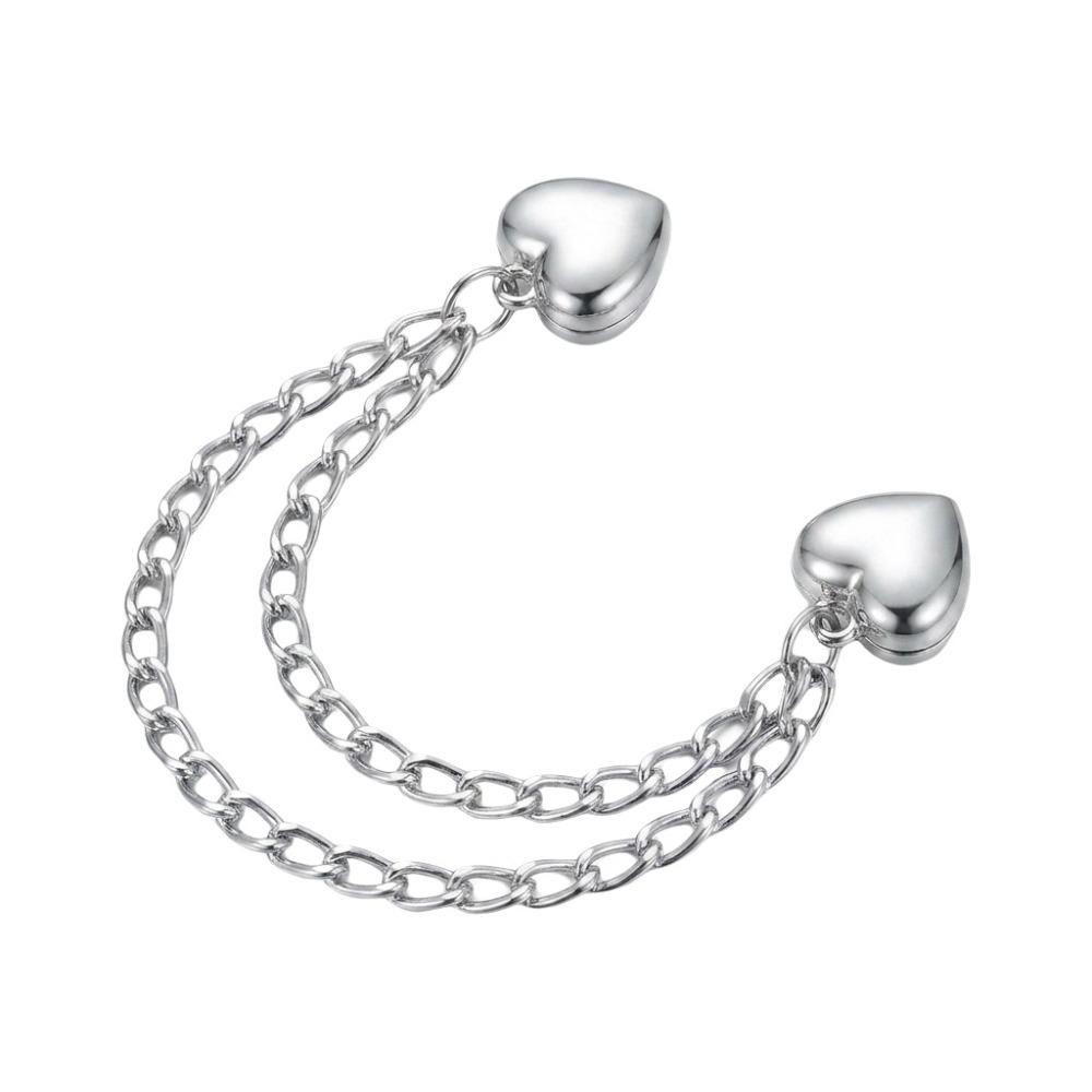 10PCS Detachable Magnetic Clothing Clip Heart-shaped Nail Free Chain Magnetic Buckle Multi-Function Metal