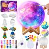 Drawable Moon Lamp Drawing Kit Making Toy Craft Kit Indirect Lighting Night Light Handmade Kit Space Theme Paint Set Draw Your Own Lamp Craft Kit