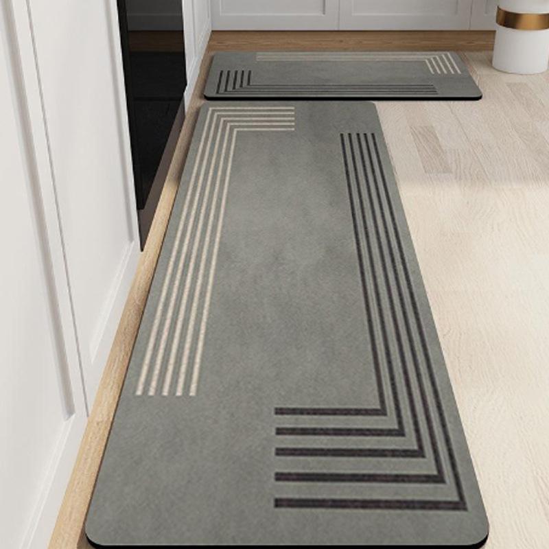 Minimalist Luxury Diatom Mud Kitchen Floor Mat Stain Resistant Water Absorbent Easy Care Non Slip Quick Dry Door Mat