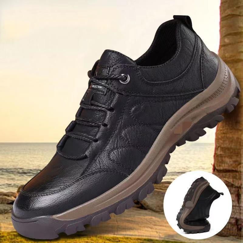 Foreign Trade Large Size Men's Shoes 2025 New British Casual Shoes Men's Non-slip Outdoor Hiking Shoes Leather Shoes Men
