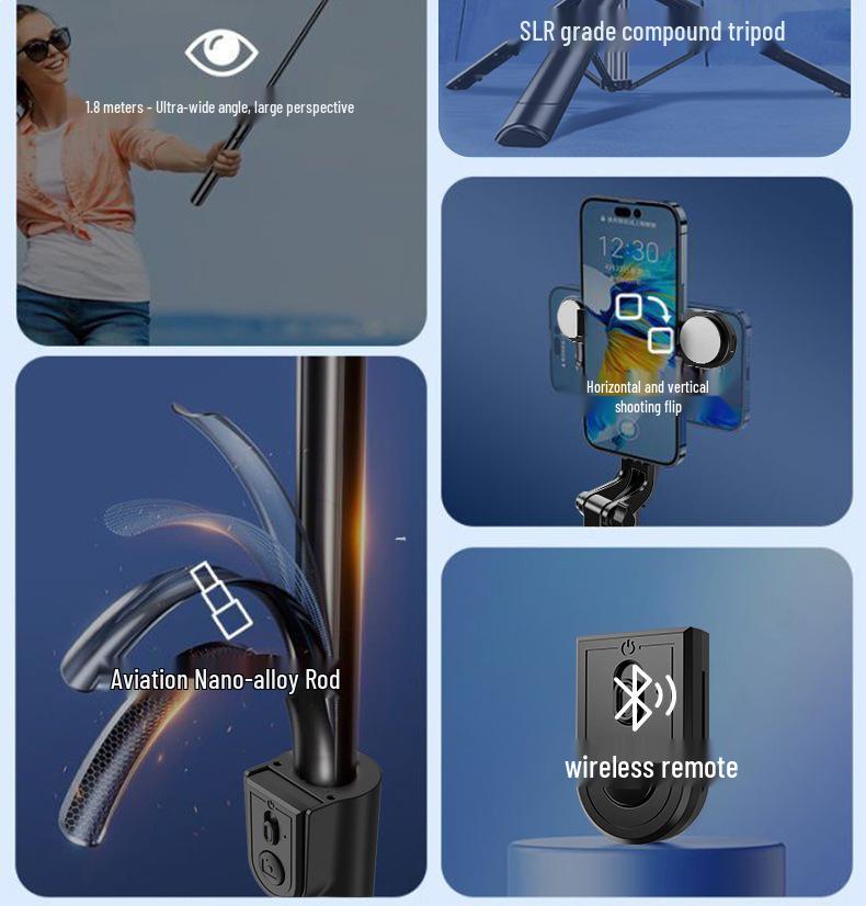Bluetooth Селфи-палка и Штатив с Подсветкой для Прямых Трансляций и Фотографии