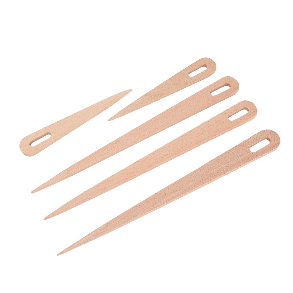 5 Pack Wooden Weaving Crochet Needles DIY Crafts Tool Tapestry Sewing Wooden Big Eye Knitting
