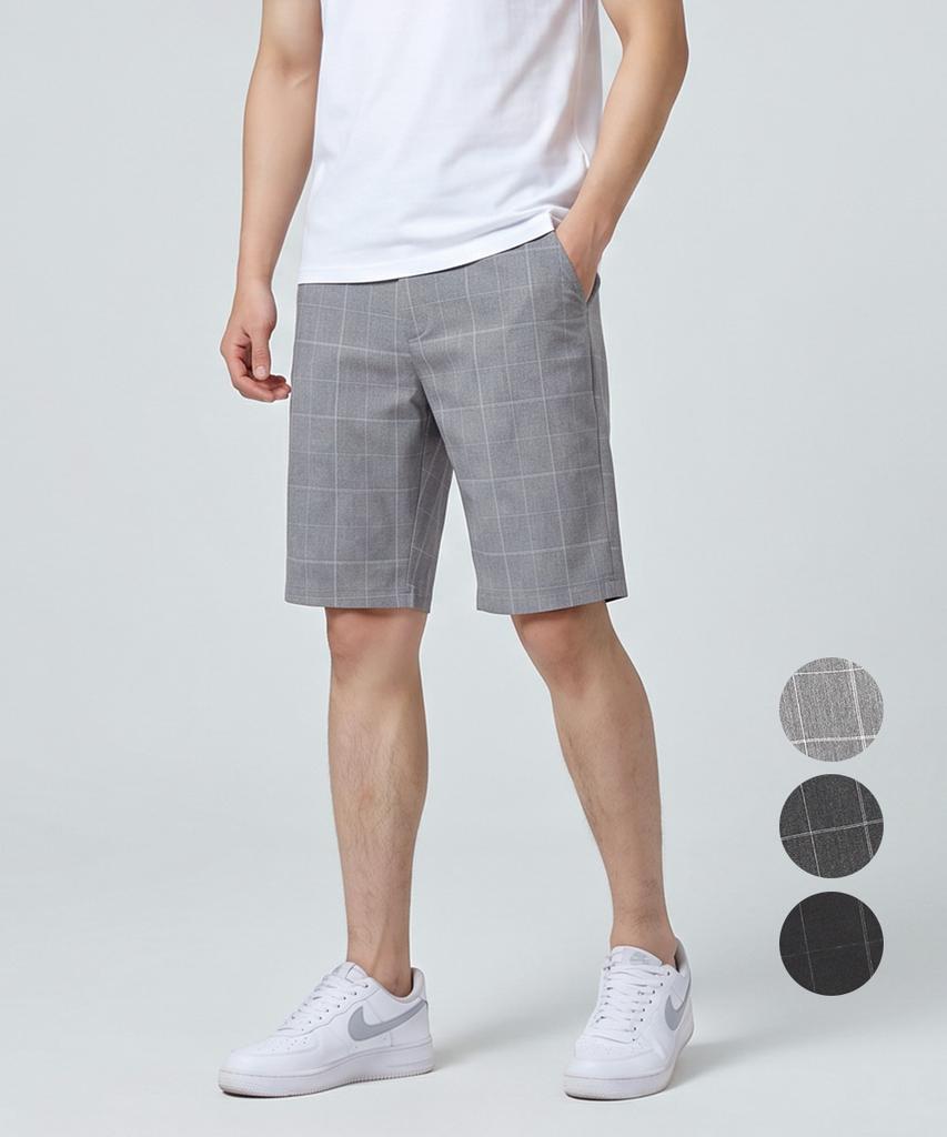 KIM YOUNG JOO GOLF Summer Check 5-Part Stretch Back Elastic Men'S Golf Shorts Kqmmhs33