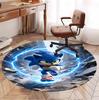 Sonic Pattern Round Rug, Indoor/Outdoor Mat, for Picnic, Gameroom, Bedroom, Office, Living Room, Home Decor Carpet, Birthday Gift