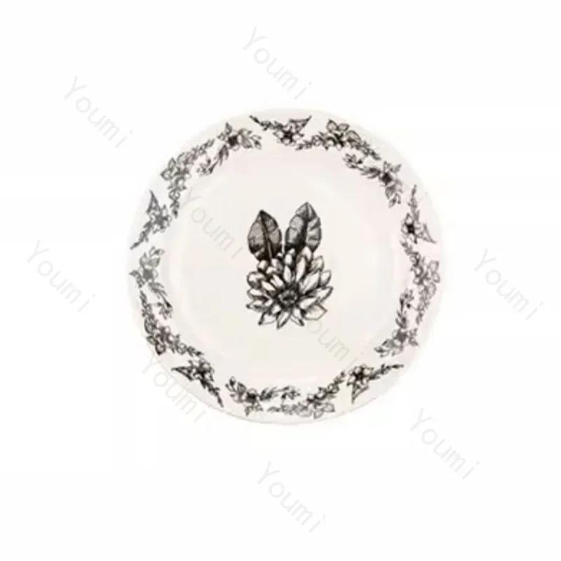 Креативные керамические тарелки в китайском стиле, роскошные ресторанные десертные салатные тарелки, изысканные домашние блюда, глубокая тарелка, изысканная столовая посуда