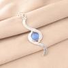 Dark Blue Cat's Eye Gemstone 925 Sterling Silver Jewelry Handmade Chain Pendant PP-44-33