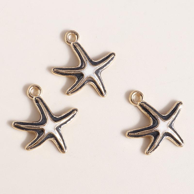 Лесли 10 шт. Микс Милые Эмалевые Морские Организмы Морская Звезда Шармы Подвески для Ожерелья Серег Брелока Ручная Работа DIY Изготовление Ювелирных Изделий