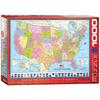 Puzzle Carte des États-Unis - Eurographics - 1000 pièces - Rouge - Multicolore - Adulte - Mixte