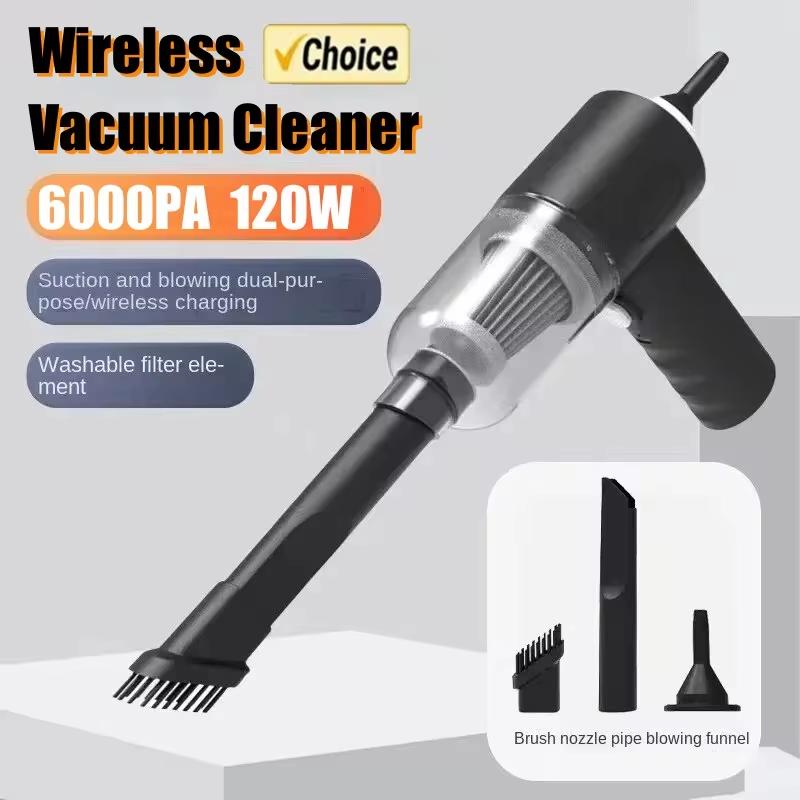 Wireless Car Vacuum Cleaner 6000Pa 120W Cordless Handheld Vacuum Cleaning Machine High-power Vacuum Cleaner For Home Office Car