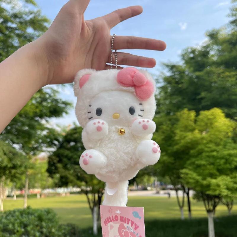 10 см Sanrio Hello Kitty Мультяшная Плюшевая Игрушка Плюшевая Кукла Набитая Подвеска для Школьной Сумки Подарок Маленькое Украшение Плюшевая Девочка Подарок Spotify Premium