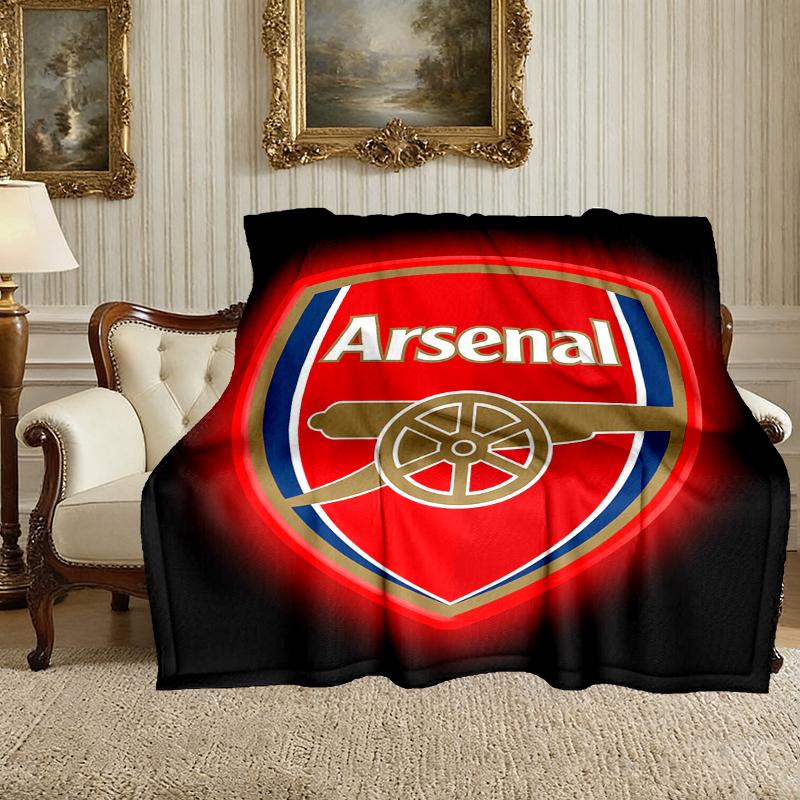 Football Club Pattern Blanket, Cozy Blanket for All-Season Comfort on Sofas, Beds, Office, Car, Camping and Travel
