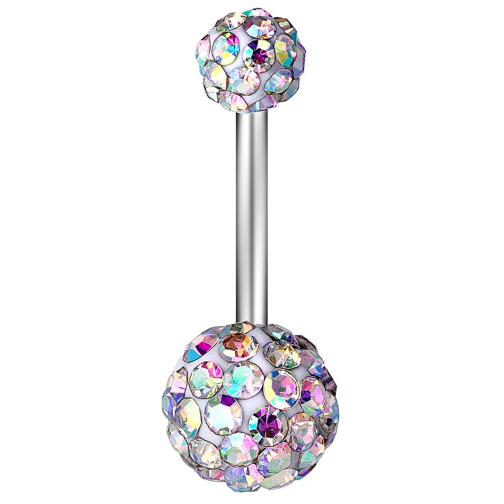 Комбинационный набор колец для пирсинга пупка из нержавеющей стали с жемчужиной