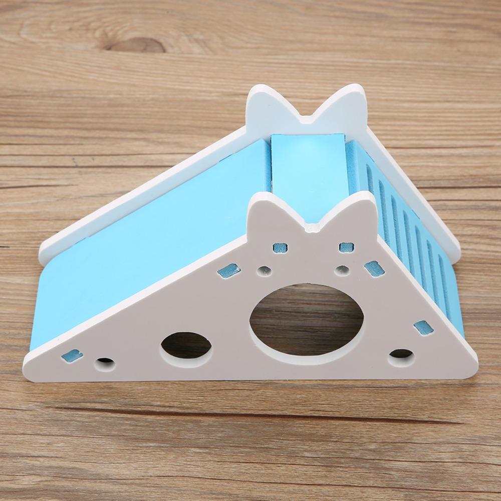 Wood Wooden Hamster House Bright Color Small Pet Toy Cute Hamster Rest Nest Pet Play Area