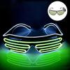 Light Up Neon Rave Glasses Flashing Shutter Glasses El Wire LED Sunglasses Glowing DJ Costumes for 80s Parties Music Festival