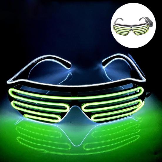 Light Up Neon Rave Glasses Flashing Shutter Glasses El Wire LED Sunglasses Glowing DJ Costumes for 80s Parties Music Festival