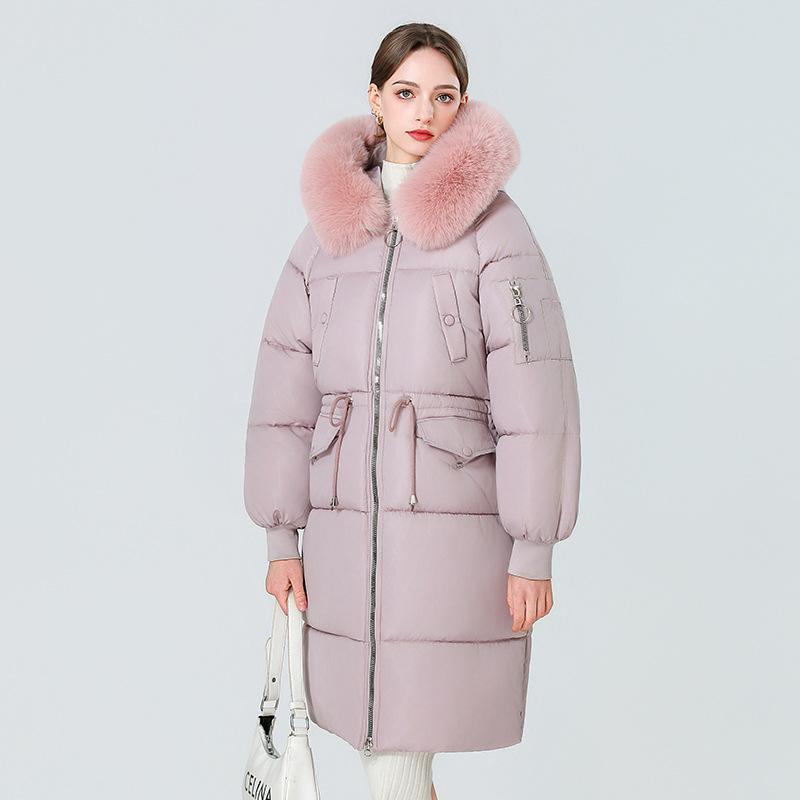 Large size M--XL cotton-padded jacket, loose fur collar, long winter models, new women's down cotton-padded jacket, thickened cotton-padded jacket.