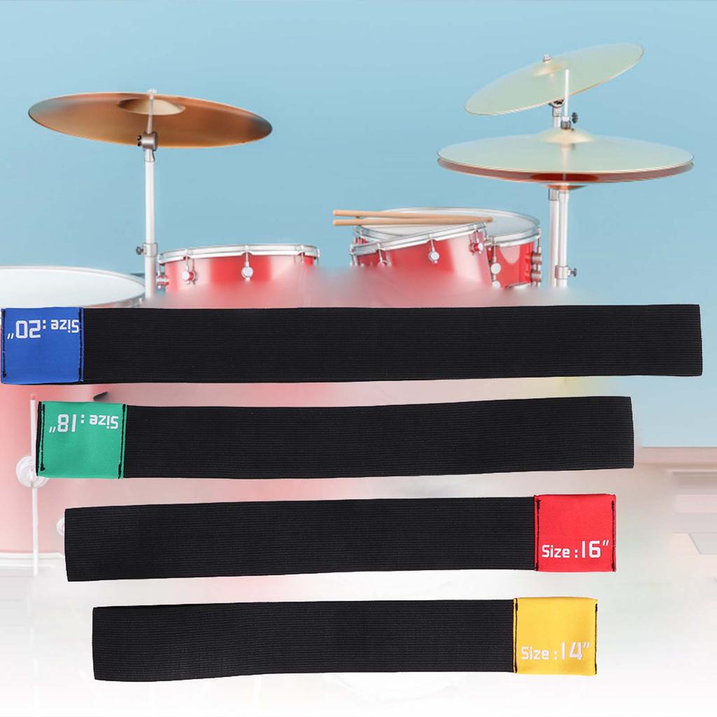 4pcs 14161820 Inch Drum Cymbal Mute Belt Practice Silencer Dampener