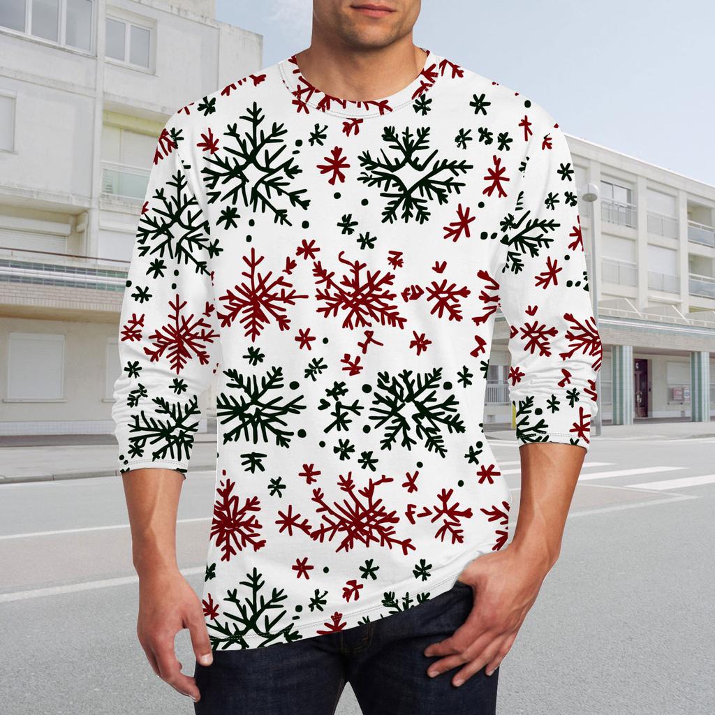 Men's T Shirt O-Neck Clothing Apparel Outdoor Long Sleeve Print Fashion Designer Vintage