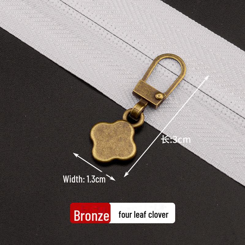 Metal Zipper Pull Tab with Removable Head for Clothing Repair and Accessories