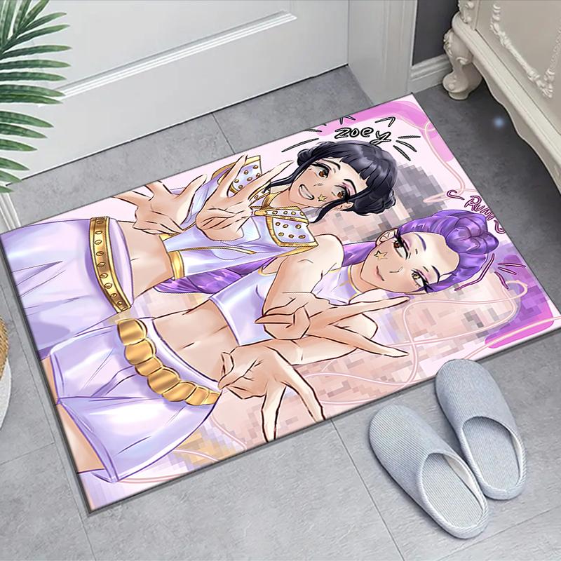 1pc KPop Demon Hunters160 Design Area Rug - Non-Slip, Soft & Cozy Floor Mat for Living Room, Bedroom, Office - Indoor/Outdoor Decorative Carpet