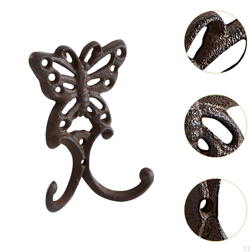 Cast Iron Hook Wall Decor Mounted Ornament Coat Rack for Bathroom Garden