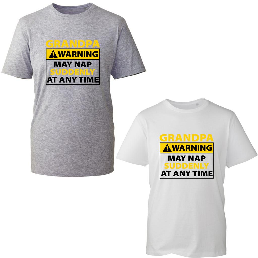 Grandpa Warning May Nap Suddenly At Any Time TShirt Grandfather Unisex Tee Top