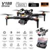 New V188 Drone Night Flying RGB Searchlight Professional HD 8K ESC Dual Camera Optical Flow Brushless WIFI FPV Foldable RC Quadcopter Toy Gift