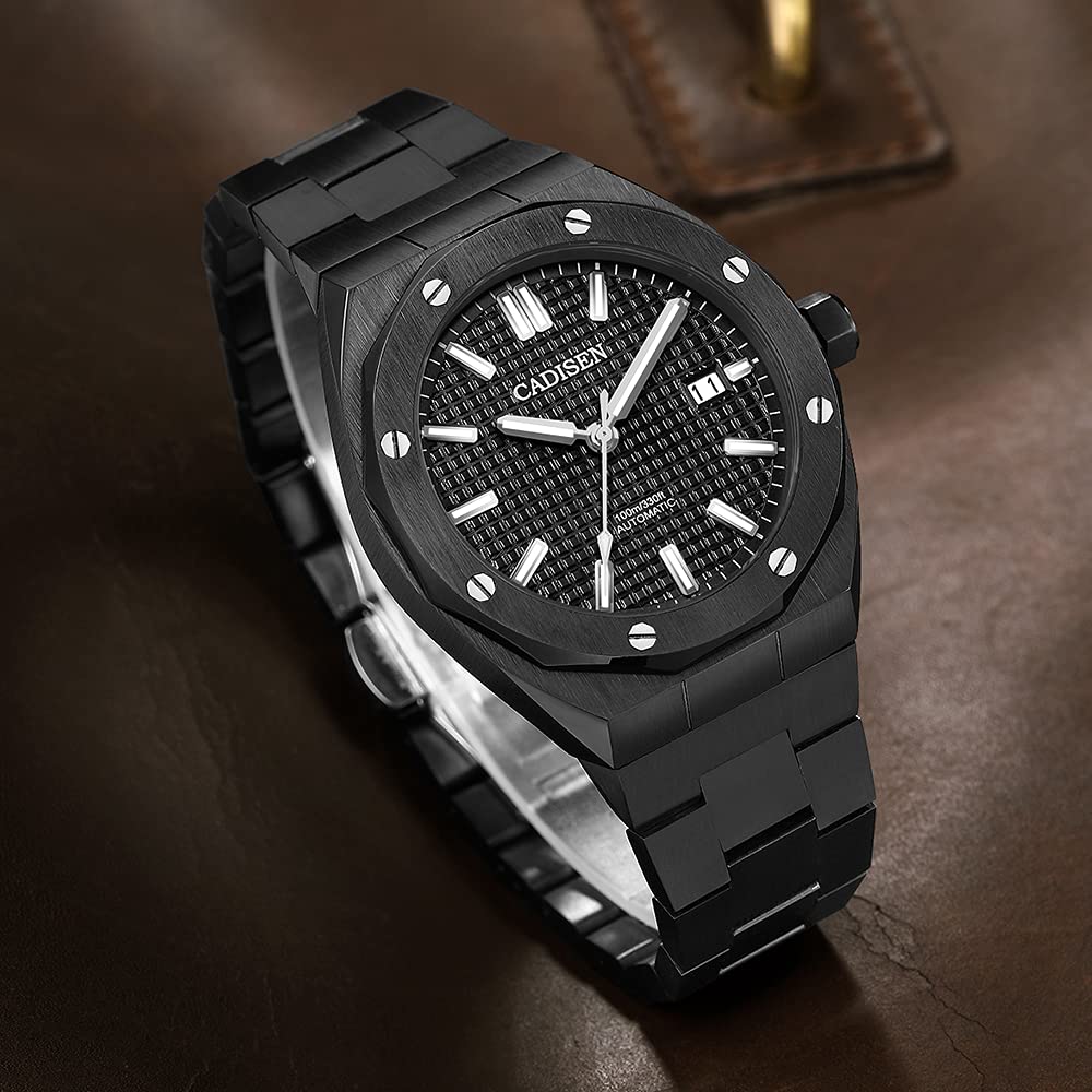 Cadisen Сделано в MIYOTA8215 Royal German Retro Водонепроницаемый до 10 Корпус Водонепроницаемый Шестигранный Корпус Нержавеющая Сталь Сапфир Совершеннолетие Подарок C8193