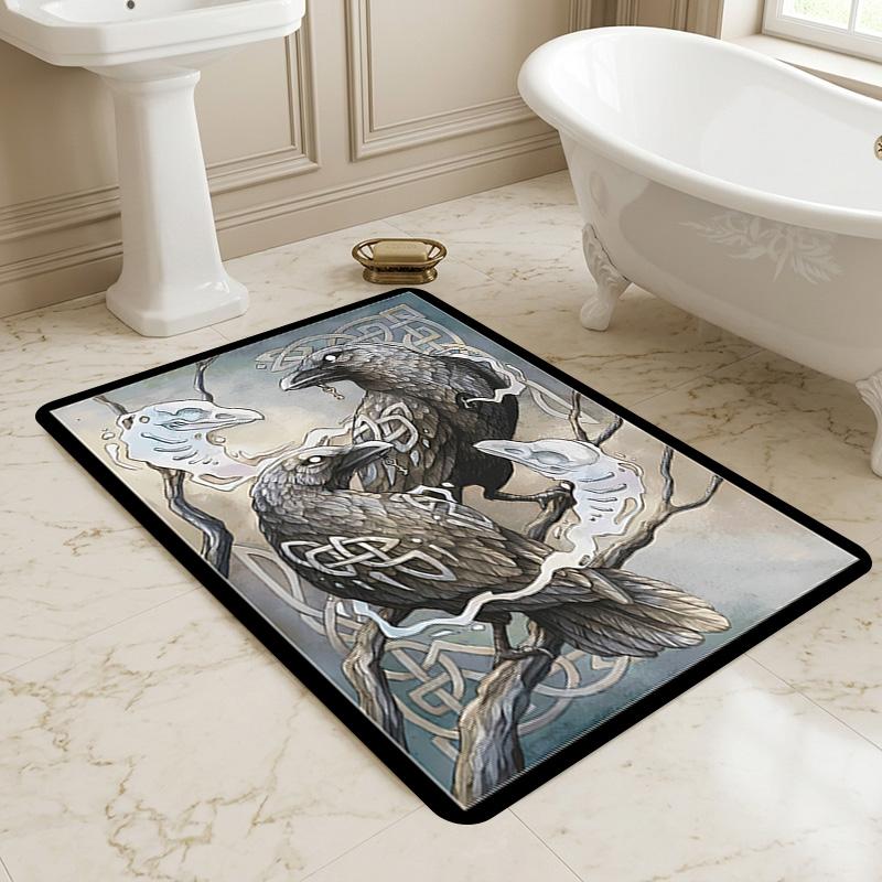 Celtic Raven Living Room Nonslip Area Rug Soft Carpet For Bedroom Game Playroom Sofa Office Home Decor Doormat Christmas Gift C930228