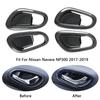 4 шт. для Nissan Navara NP300 2017-2019 углеродное волокно автомобильная внутренняя дверная ручка чаша протектор рамка крышка отделка наклейка аксессуары