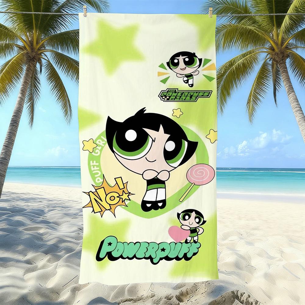 Cartoon Flying Little Policewoman Microfiber Beach Towel Quick-Drying Water-Absorbing Children'S Swimming Bath Towel Travel Portable Large Ruler