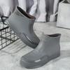 Новые женские резиновые сапоги Водонепроницаемая обувь Нескользящие Низкие Короткие Резиновые Сапоги Водная Обувь Толстая Подошва Утепленные Хлопком Теплые Резиновые Сапоги