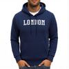 Лондон Англия Принт Буквами Мужское Худи Карман Толстовки Хип-Хоп Повседневные Свободные Унисекс Пуловеры Осень Флис Мужская Уличная Одежда