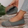Women Slip On Flats Shoes Breathable Knitted Sneakers Women Spring Comfort Soft Sole Casual Plus Size Slip On Walking Loafers
