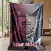 Custom Text Flannel Throw Blanket, Lightweight Cozy Bed Sofa BlanketBurnley Football