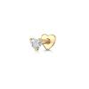 925 Sterling Silver Zircon Stud Earrings 1PC Eight pointed star Women 18K Gold/Silver Heart Flat back piercing Jewelry Gift