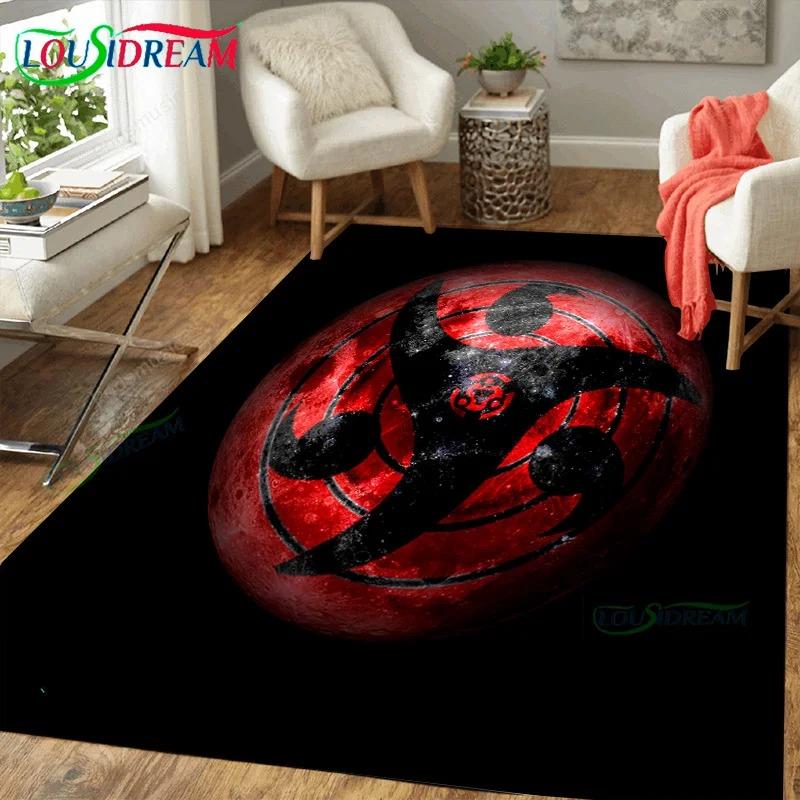 Anime Sharingan Carpet Rug Large Soft Flannel Floor Mat for Bedroom Living Room Decor Lightweight Blanket for Adults Kids Gift