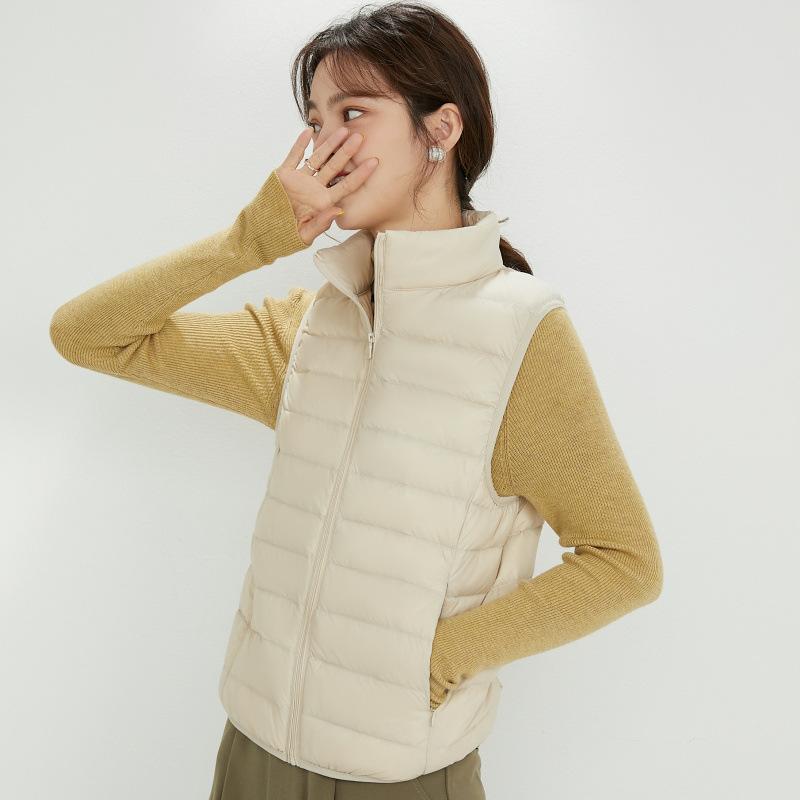 Autumn and winter light down vest stand-up collar vest short vest down jacket women's vest vest vest vest