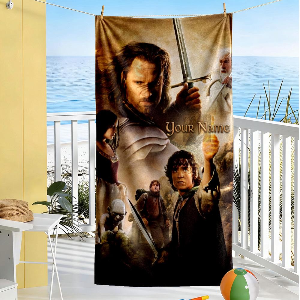 Lord Rings Customizable Name Beach Towel Soft Durable Quick-Dry