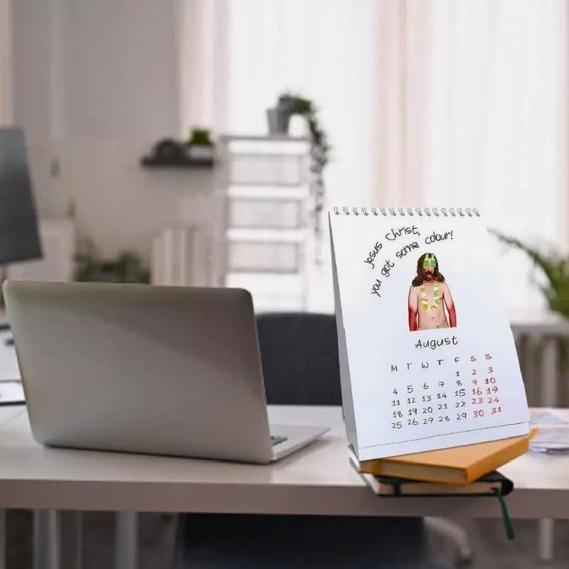 Pattern Christ Jesus 2025 Year Calendar Desktop Decoration Date Paper Display