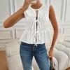 Summer Front Tie Casual Crew Neck Fashion Vest for Women