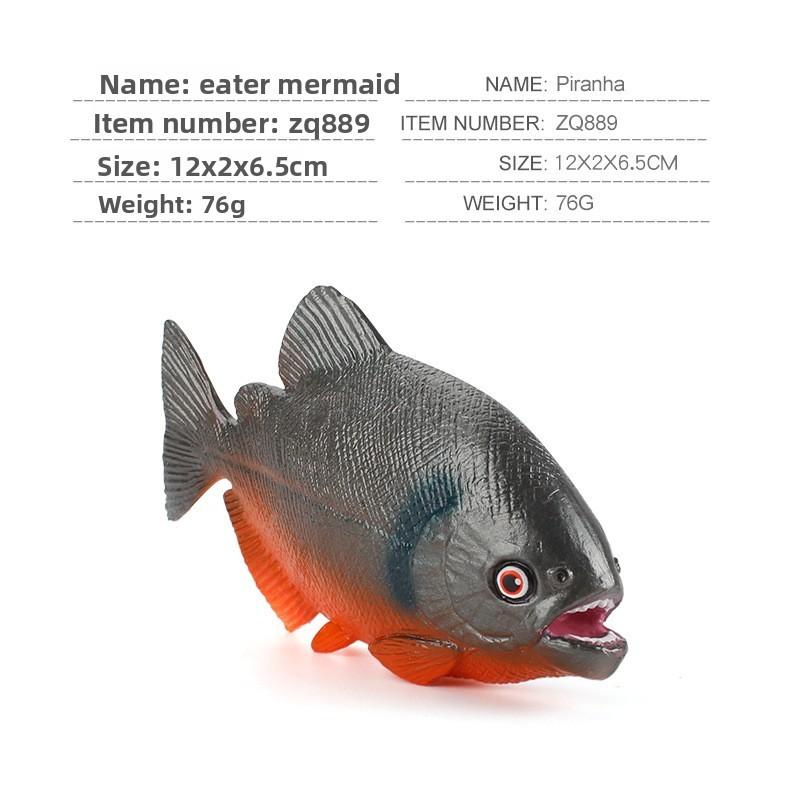 Piranha Marine Life Fish Model Pvc Educational Display With Base For Science Enthusiasts