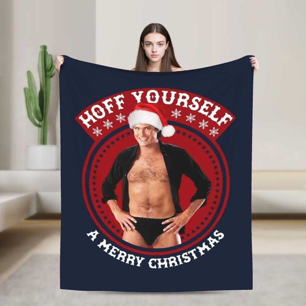 David Hasselhoff Flannel Blanket Super Warm Throw Blanket for Couch Chair Decorative Street Trend Bedspread Sofa Bed Cover