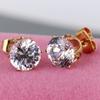 Fashion White Zircon Plated Crown Stud Earrings Studs Korean Style
