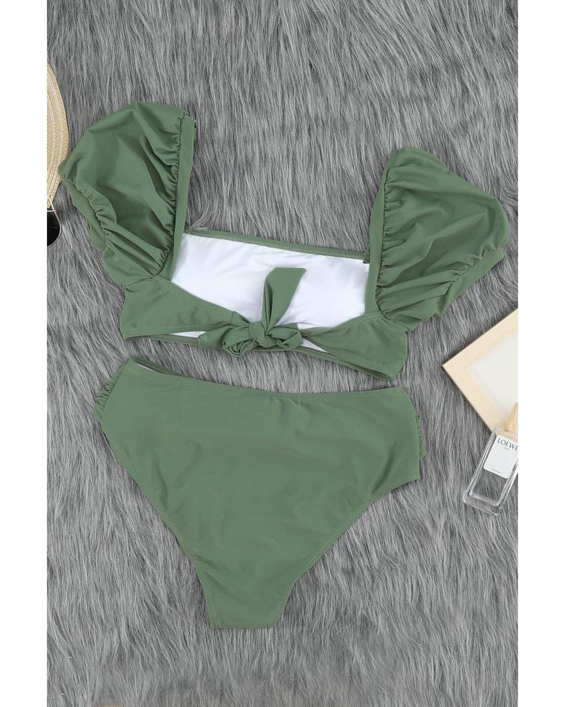 Azura Exchange Bubble Sleeves High Waisted Swimsuit