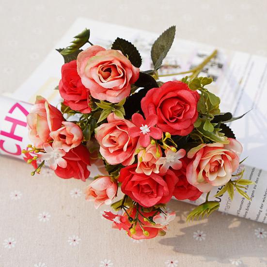 1 букет из 5 веток в европейском стиле, искусственная королевская роза, домашний декор комнаты