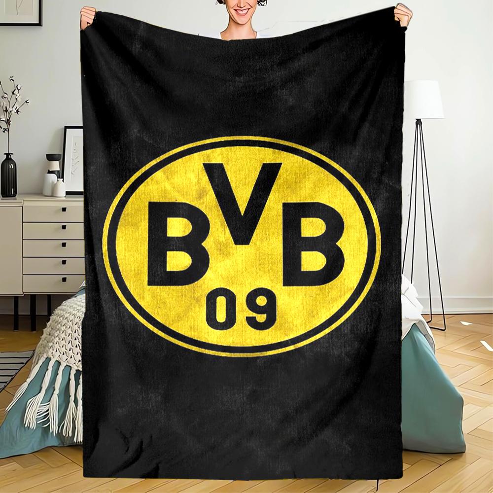 Borussia Dortmund Theme Printed Blanket - Perfect for Couch, Bed, Travel & Outdoor Use | Machine Washable, Cozy & Durable.