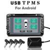 Usb Android Tpms система контроля давления в шинах дисплей сигнализация внутренняя внешняя 4 датчика для автомобильного навигационного радио
