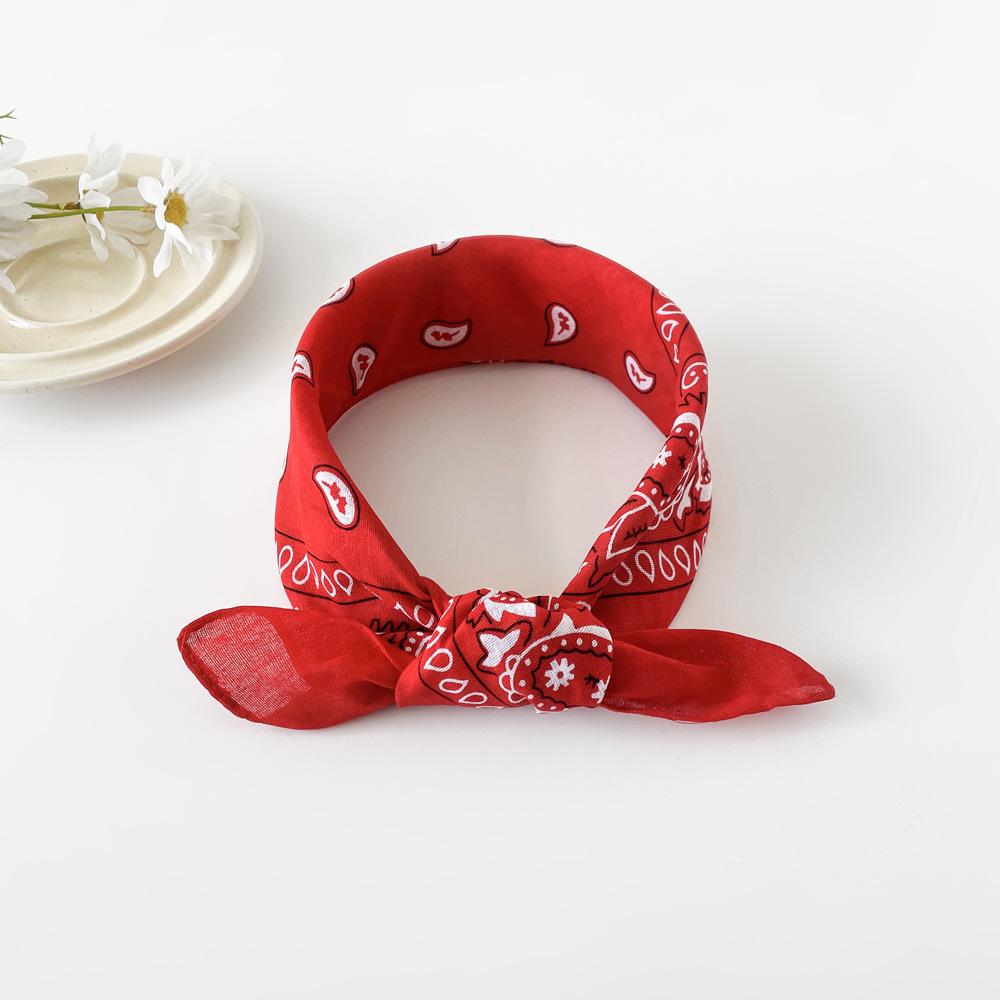 Hip-hop scarf 11cm cotton and linen small square scarf small silk scarf women's new European and American cashew nut printing versatile headscarf